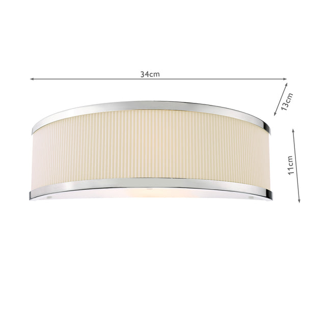 Alvaro Wall Light Polished Chrome With Ivory Shade