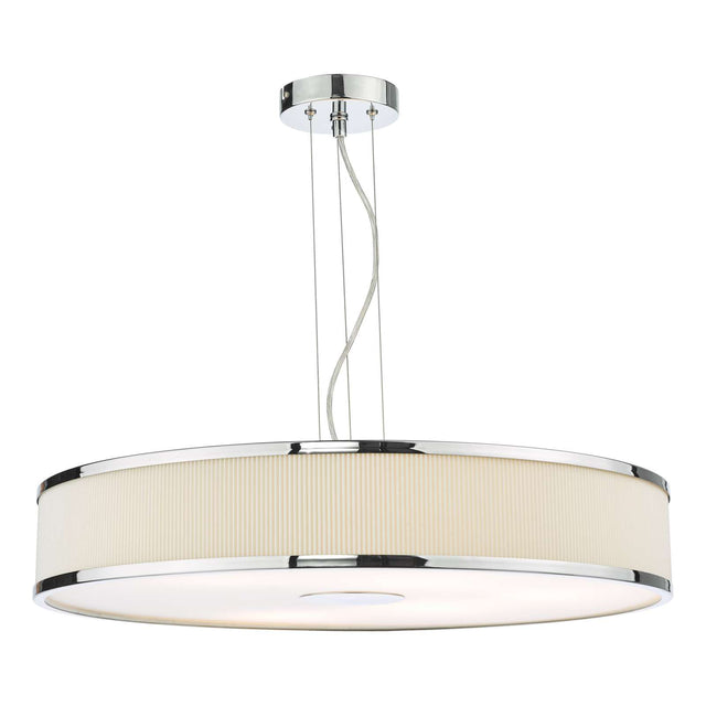 Alvaro 6 Light Pendant Polished Chrome and Ivory With Shade