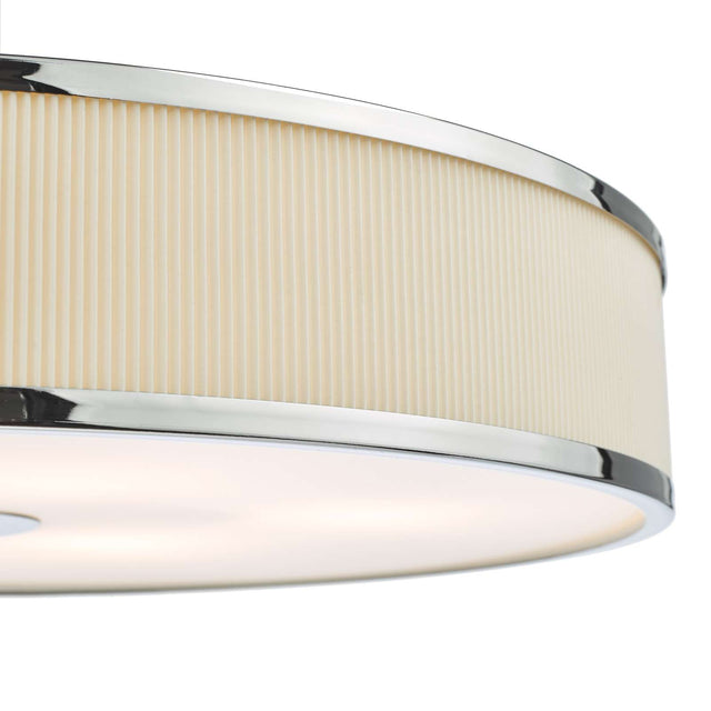 Alvaro 6 Light Pendant Polished Chrome and Ivory With Shade