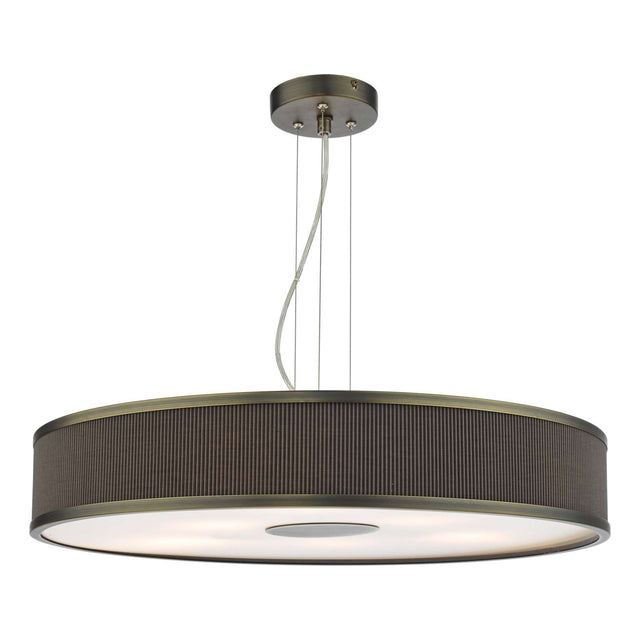 Alvaro 6 Light Pendant Antique Bronze and Brown With Shade