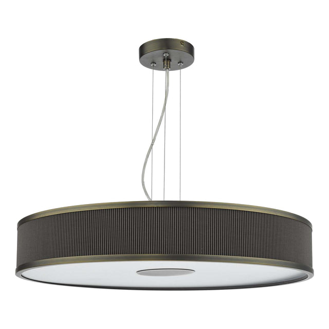 Alvaro 6 Light Pendant Antique Bronze and Brown With Shade