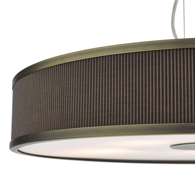 Alvaro 6 Light Pendant Antique Bronze and Brown With Shade