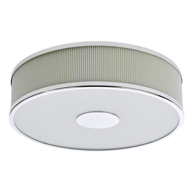 Alvaro 3 Light Flush Polished Chrome With Ivory shade