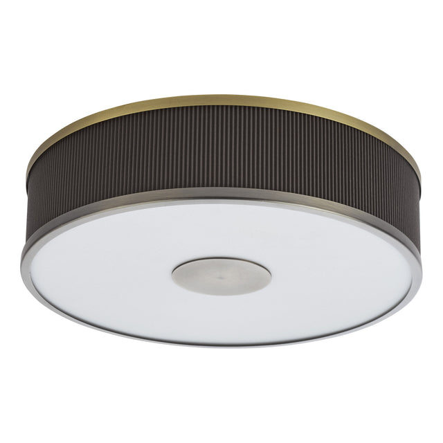 Alvaro 3 Light Flush Antique Bronze With Brown Shade