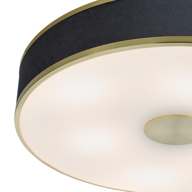 Alvaro 6 Light Flush Brushed Brass With Blue shade