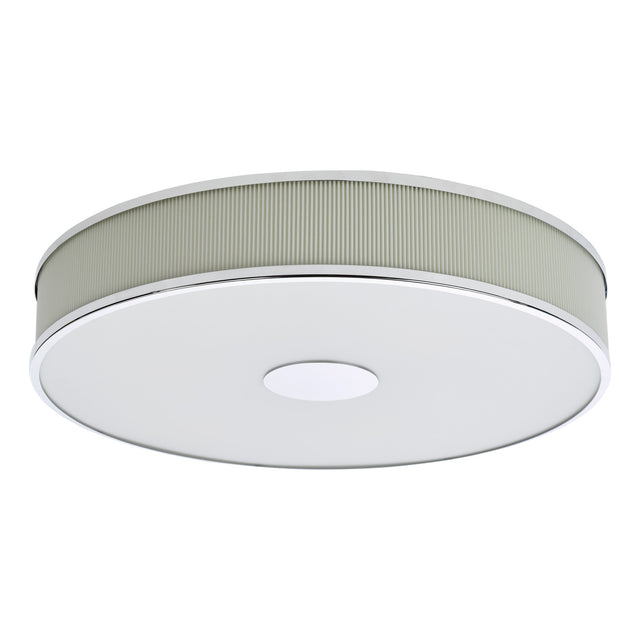 Alvaro 6 Light Flush Polished Chrome With Ivory shade