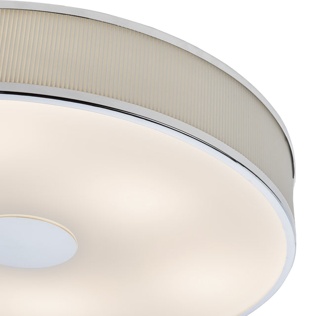 Alvaro 6 Light Flush Polished Chrome With Ivory shade