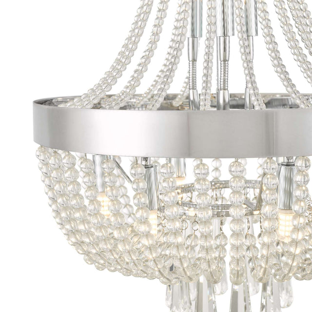 Alyssa 9 Light Pendant Polished Chrome Glass