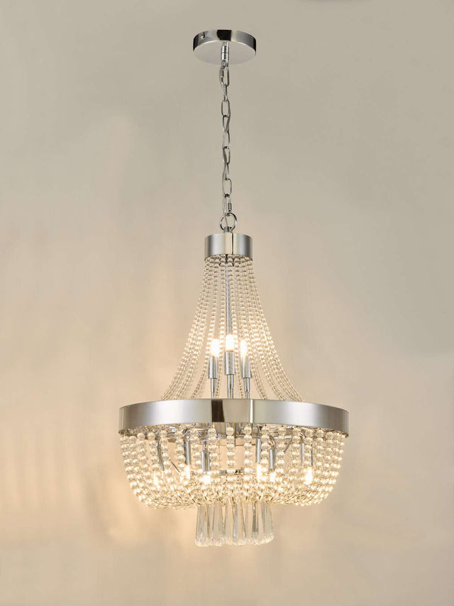 Alyssa 9 Light Pendant Polished Chrome Glass