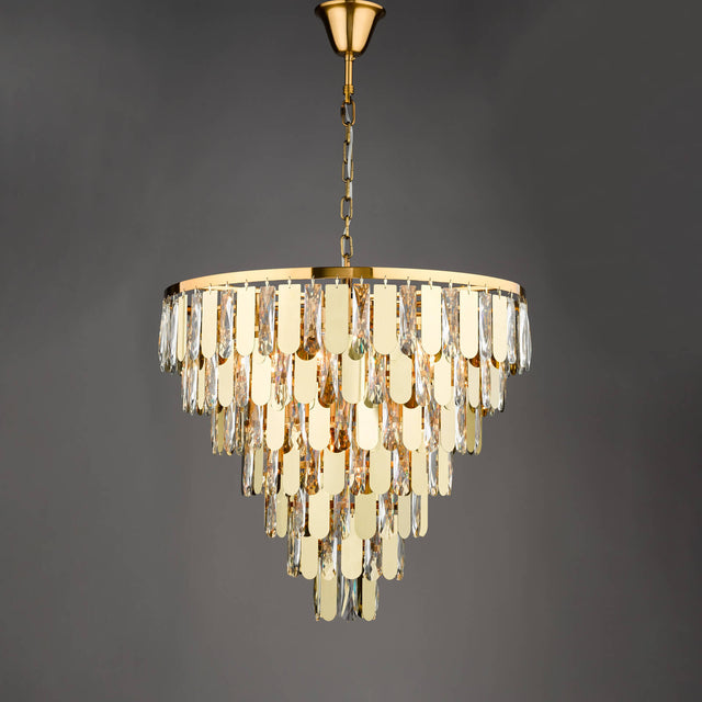 Amira 12 Light Chandelier Polished Gold Crystal