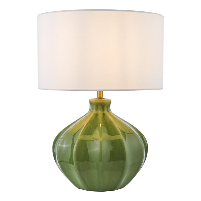 Amrita Ceramic Table Lamp Green and Antique Brass Base Only