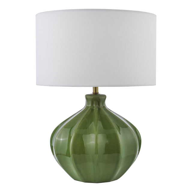 Amrita Ceramic Table Lamp Green and Antique Brass Base Only