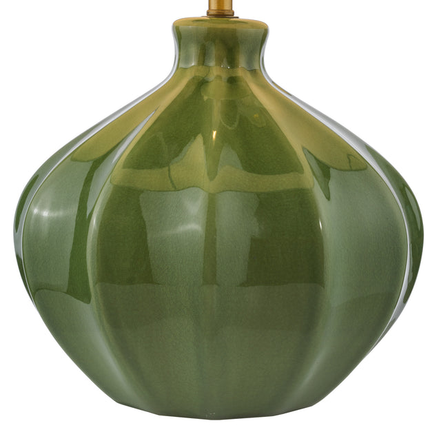 Amrita Ceramic Table Lamp Green and Antique Brass Base Only