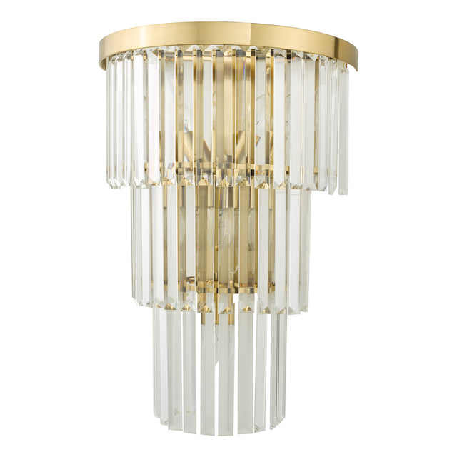 Angel 6 Light Wall Light Crystal and Antique Gold