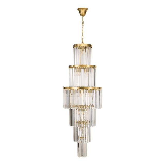 Angel 28 Light Chandelier Crystal and Antique Gold