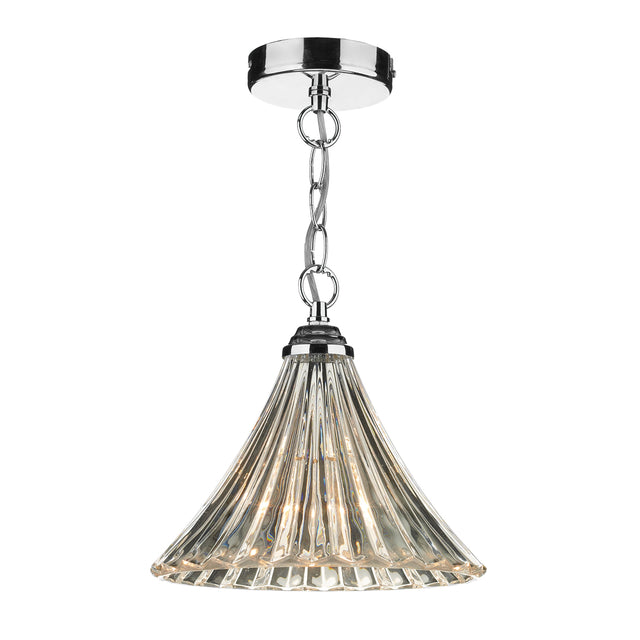 Ardeche Fluted Glass Pendant Polished Chrome