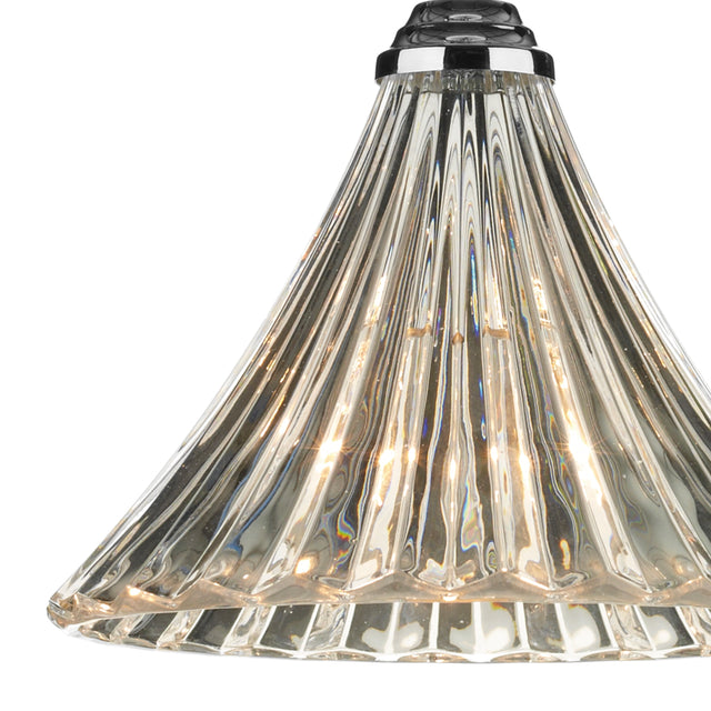 Ardeche Fluted Glass Pendant Polished Chrome