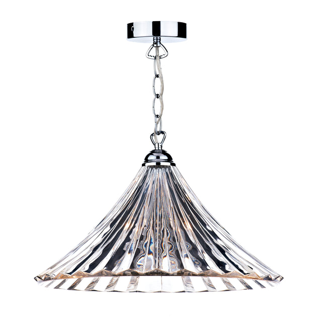 Ardeche 1 Light Large Pendant Clear Glass Polished Chrome