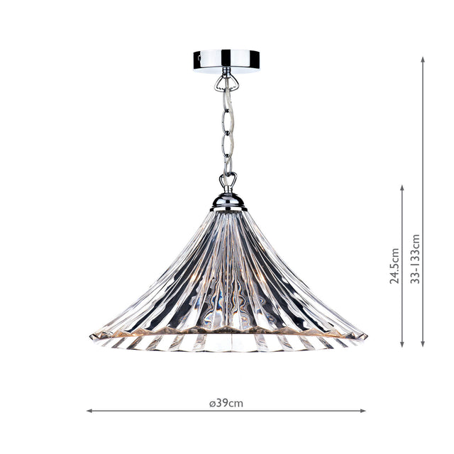 Ardeche 1 Light Large Pendant Clear Glass Polished Chrome