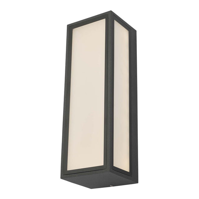 Arham Outdoor Wall Light Matt Grey Frosted Glass IP65 LED