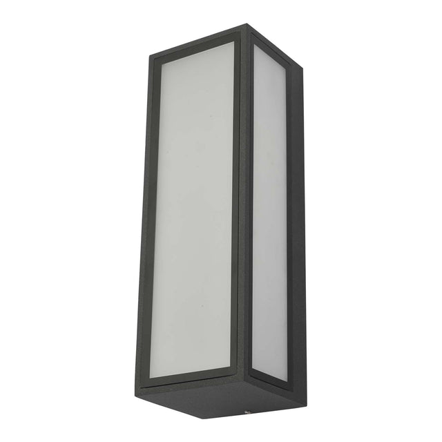 Arham Outdoor Wall Light Matt Grey Frosted Glass IP65 LED