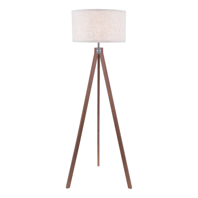 Armitage Tripod Floor Lamp Dark Wood With Shade