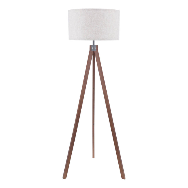 Armitage Tripod Floor Lamp Dark Wood With Shade