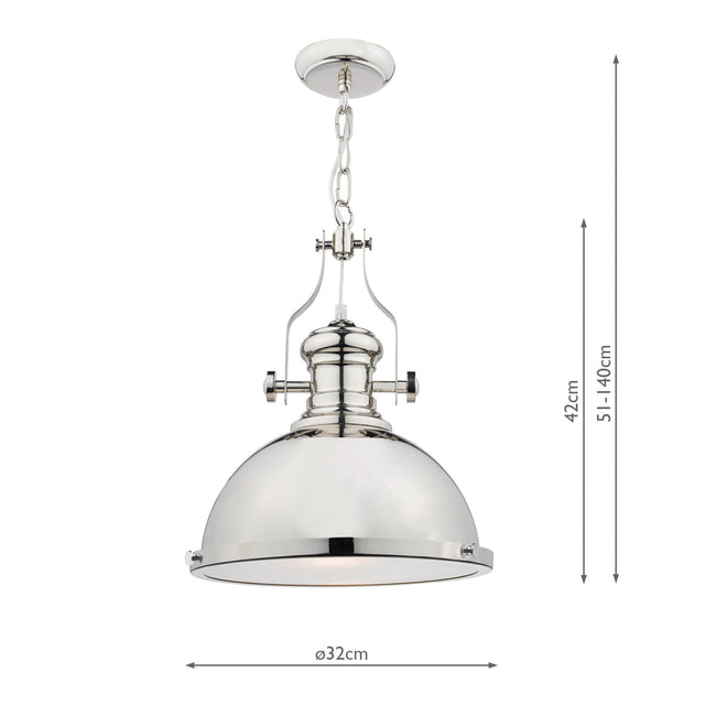 Arona 1 Light Pendant Polished Chrome