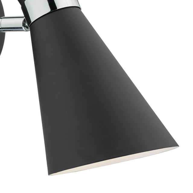 Ashworth Single Wall Spotlight Matt Black Polished Chrome