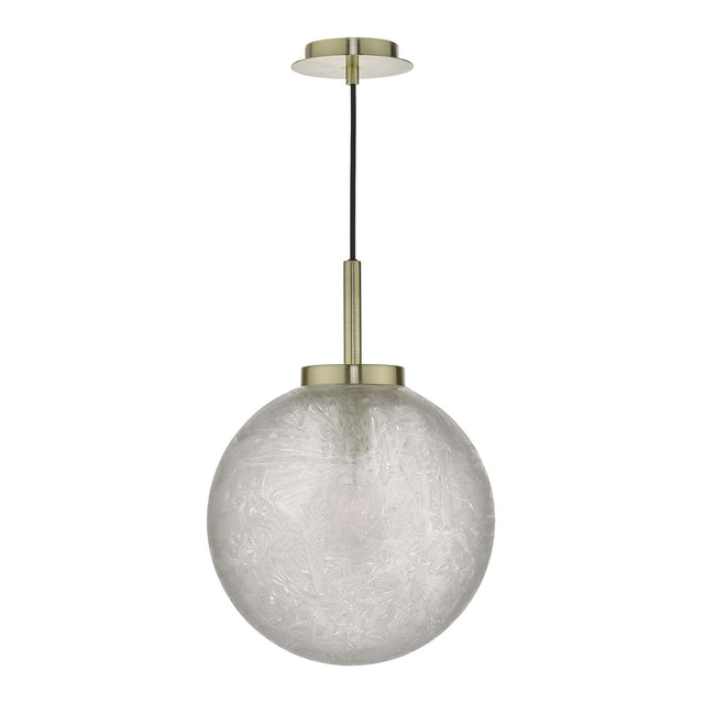 Avari 1 Light Pendant Satin Brass And Clear Frosted Glass