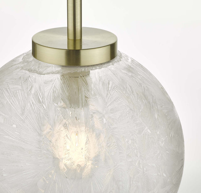 Avari 1 Light Pendant Satin Brass And Clear Frosted Glass