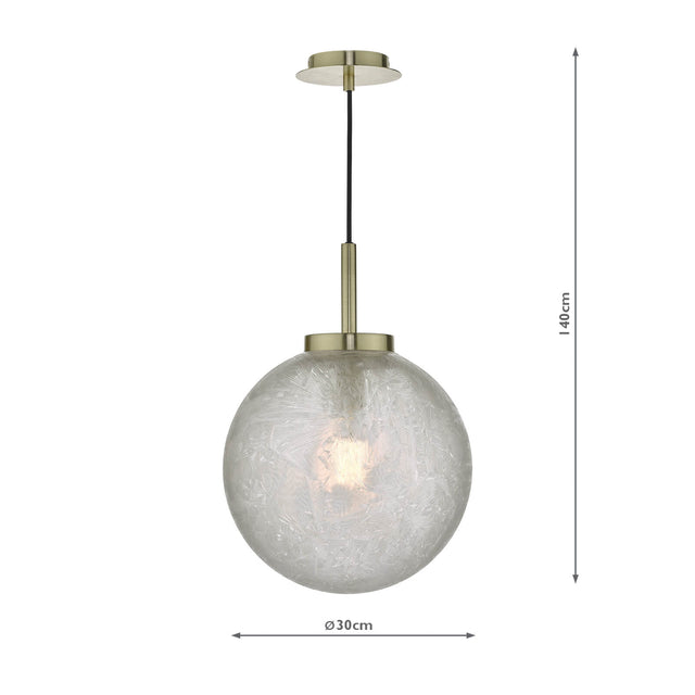 Avari 1 Light Pendant Satin Brass And Clear Frosted Glass