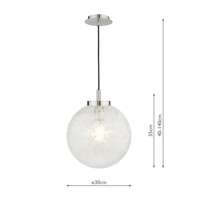 Avari Pendant Satin Nickel Frosted Glass