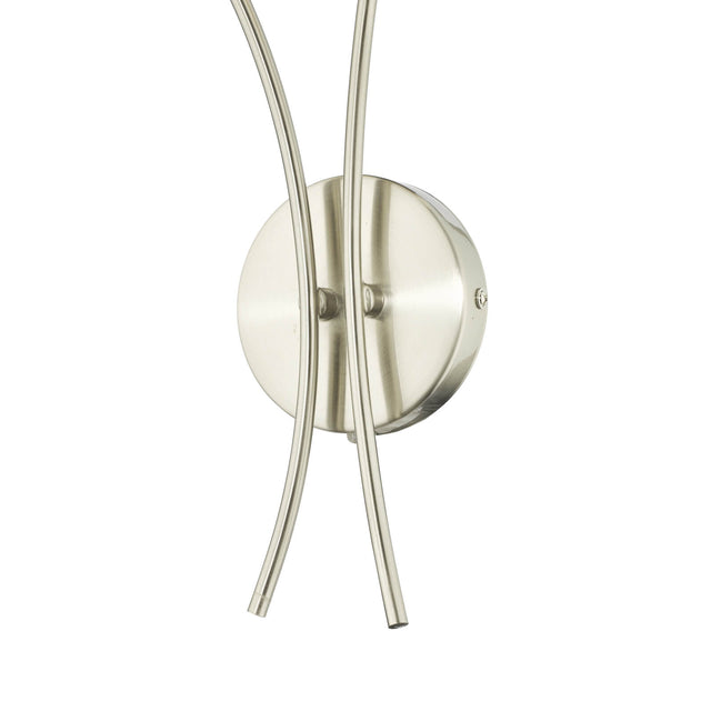 Avari 2 Light Wall Light Satin Nickel Frosted Glass