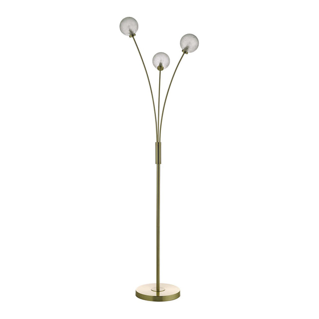 Avari 3 Light Floor Lamp Satin Brass and Frosted Glass