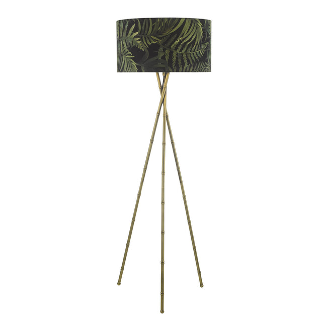 Bamboo Floor Lamp Antique Brass With Shade