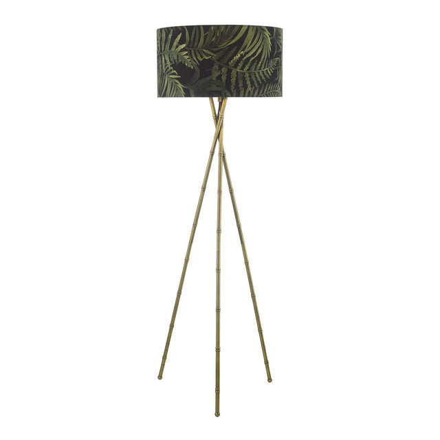 Bamboo Tripod Floor Lamp Antique Brass Base Only