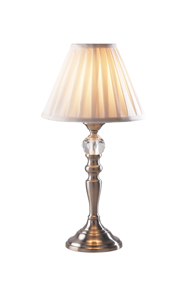 Beau Touch Table Lamp Satin Chrome With Shade