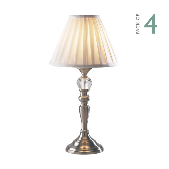 Beau Touch Table Lamp Satin Chrome With Shade