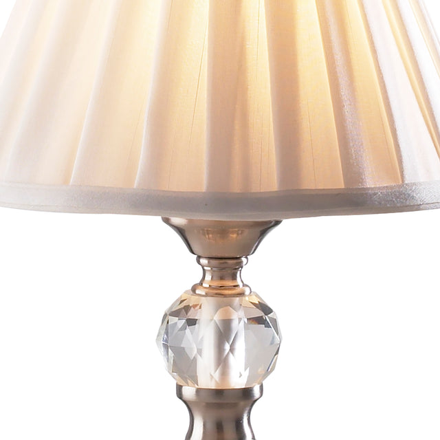 Beau Touch Table Lamp Satin Chrome With Shade