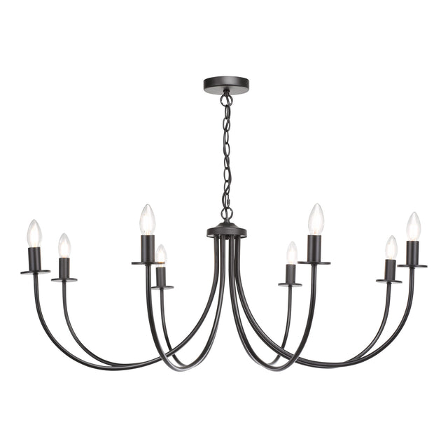 Becca 8 Light Pendant Matt Black Fitting Only