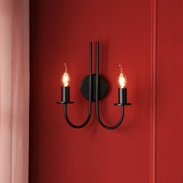 Becca 2 Light Wall Light Matt Black Bracket Only