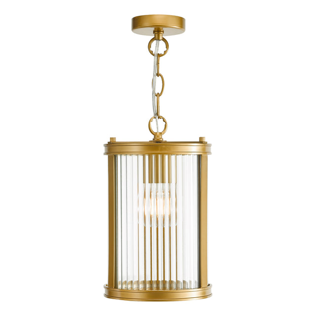 Bianka Pendant Bronze and Ribbed Glass