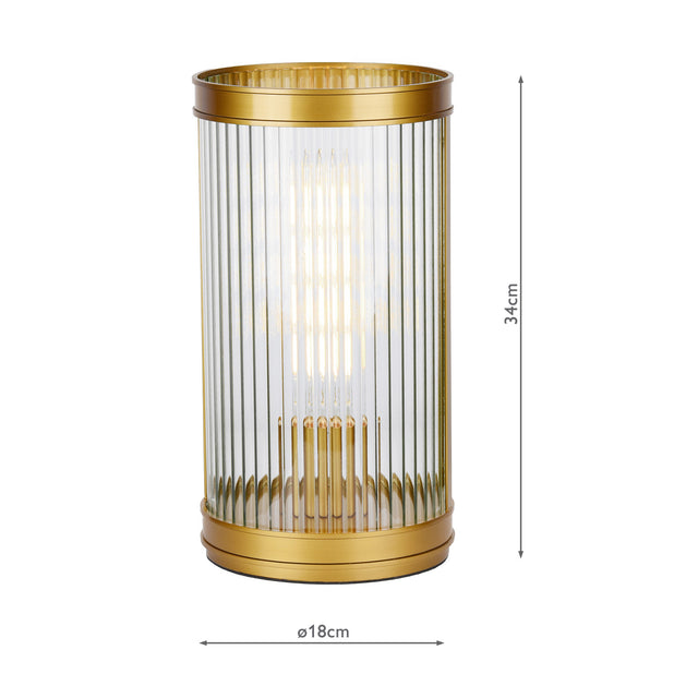 Bianka Table Lamp Bronze and Ribbed Glass