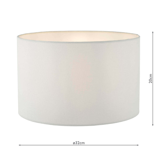 Bidelia White Linen Drum Shade 32cm