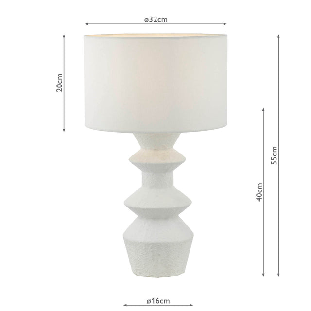 Bidelia Table Lamp Matt White With Shade