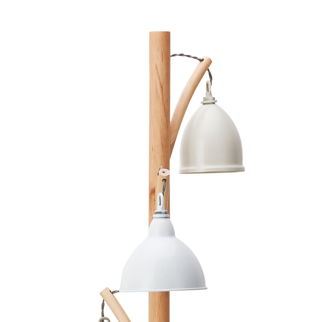 Blyton 3 Light Floor Lamp Wood Cream/Grey