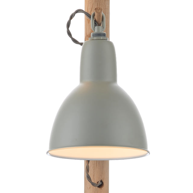 Blyton 3 Light Floor Lamp Wood Cream/Grey