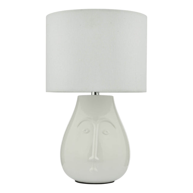 Boris Table Lamp White Ceramic With Shade