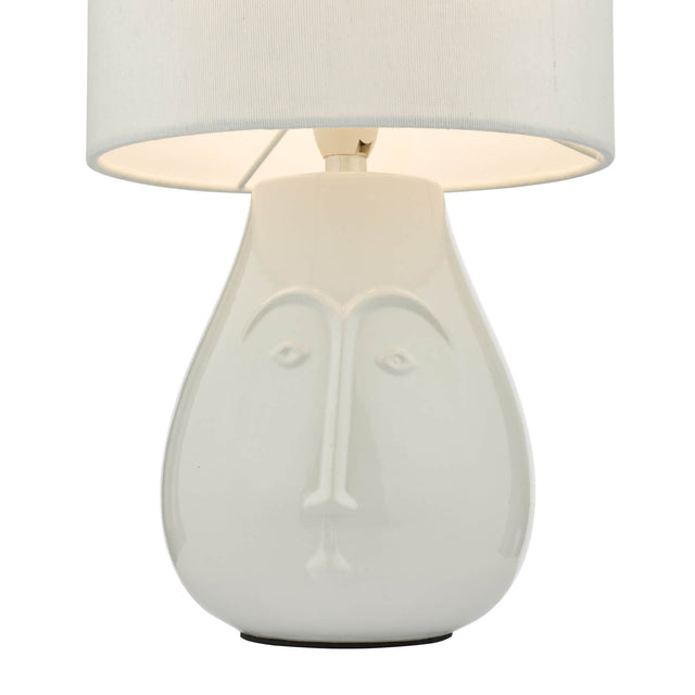 Boris Table Lamp White Ceramic With Shade